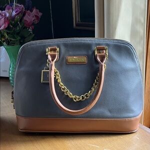 JOY&IMAN Gray and Tan Women's leather Bag
